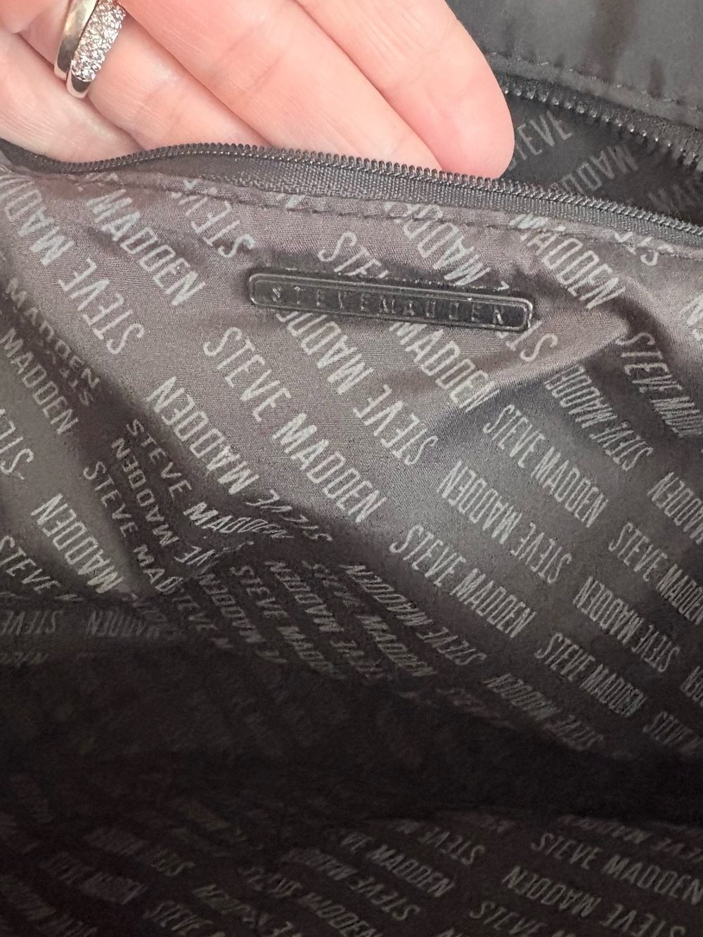 Steve Madden Blivia Quilted Black NylonTote Bag - Picture 7 of 12